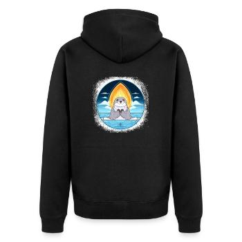 anniversaire cadeau idée anniversaire animal aquatique - Veste à capuche bio Premium Unisexe - noir - Dos - Nico (187cm)