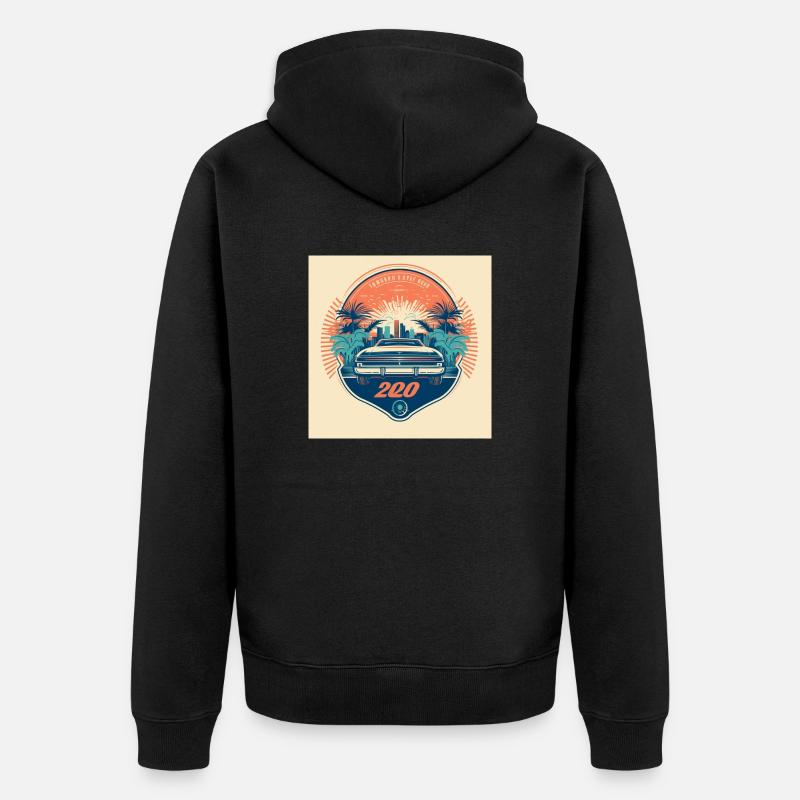 Motif rétro - Veste à capuche bio Premium Unisexe - noir