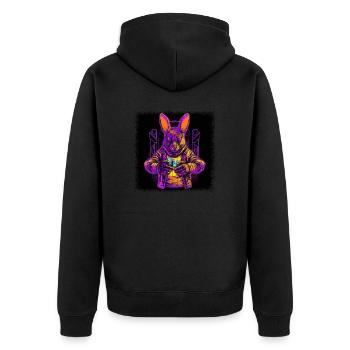 Idée cadeau humour chants de Noël - Veste à capuche bio Premium Unisexe - noir - Dos - Nico (187cm)