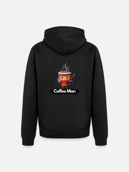 Coffee Man - Unisex Premium Bio Zip Hoodie - Schwarz