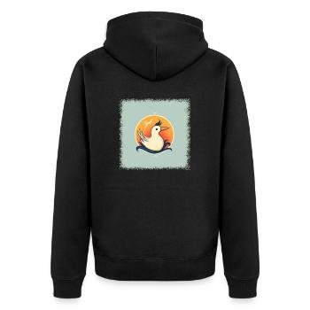 animals birthday present idea bday birds - Unisex Premium Organic Zip Hoodie - black - Back - Nico (187cm)