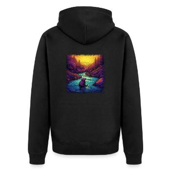 present beaver lodge mammal dabar sayings canada - Unisex Premium Bio Zip Hoodie - Schwarz - Hinten - Nico (187cm)
