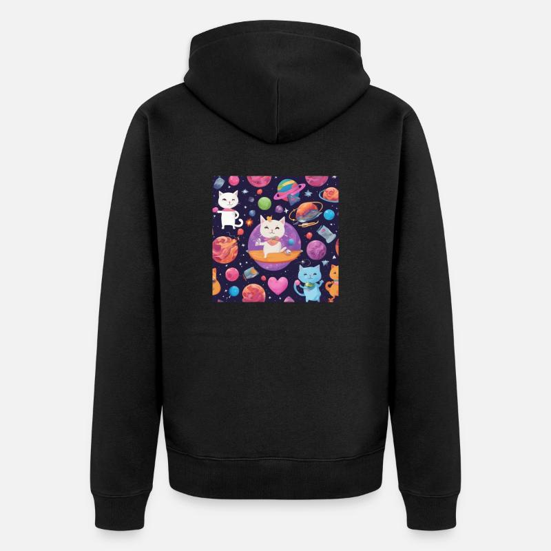 Chat dans l’espace Vol.4 - Veste à capuche bio Premium Unisexe - noir