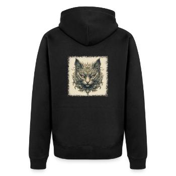 Gift Idea Kitty House Cat Humor Cat Butt Tshirts - Unisex Premium Organic Zip Hoodie - black - Back - Nico (187cm)