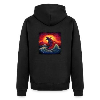 bday jokes lake statement funny quote - Unisex Premium Bio Zip Hoodie - Schwarz - Hinten - Nico (187cm)