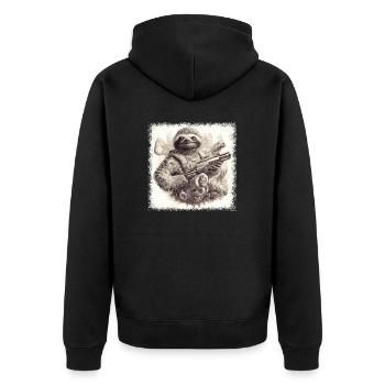 Peace Bird Hippie Festival Gift Idea Funky Child - Unisex Premium Organic Zip Hoodie - black - Back - Nico (187cm)