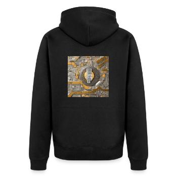 IMG 3765 - Unisex Premium Bio Zip Hoodie - Schwarz - Hinten - Nico (187cm)