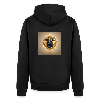 IMG 3785 - Unisex Premium Bio Zip Hoodie - Schwarz - Hinten - Nico (187cm)