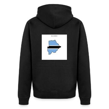 Botswana (Botsuana) Flagge, Map - Unisex Premium Bio Zip Hoodie - Schwarz - Hinten - Nico (187cm)