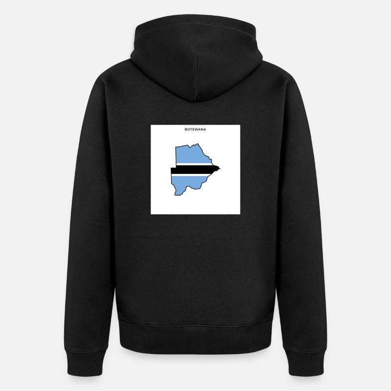 Botswana (Botswana) drapeau, carte - Veste à capuche bio Premium Unisexe - noir