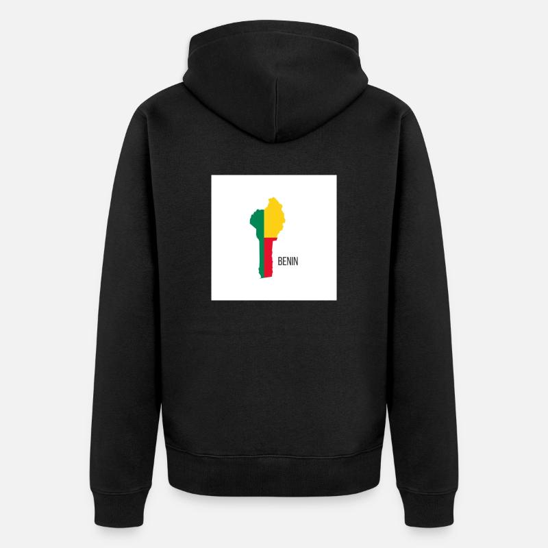 Drapeau du Bénin, Carte - Veste à capuche bio Premium Unisexe - noir