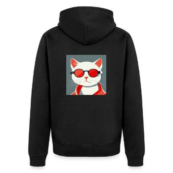 portrait of a modern cat - Veste à capuche bio Premium Unisexe - noir - Dos - Nico (187cm)
