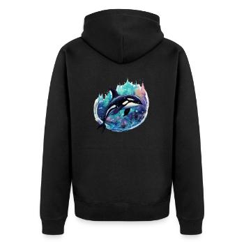 Orque pour les fans d’animaux marins, cadeau de vacances baleine - Veste à capuche bio Premium Unisexe - noir - Dos - Nico (187cm)