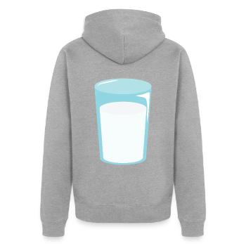 Verre de lait - Veste à capuche bio Premium Unisexe - gris chiné - Dos - Nico (187cm)