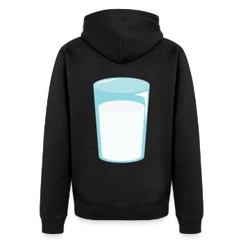 Verre de lait - Veste à capuche bio Premium Unisexe - noir - Dos - Nico (187cm)