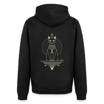 Chat égyptien Bastet - Veste à capuche bio Premium Unisexe - noir - Dos - Nico (187cm)