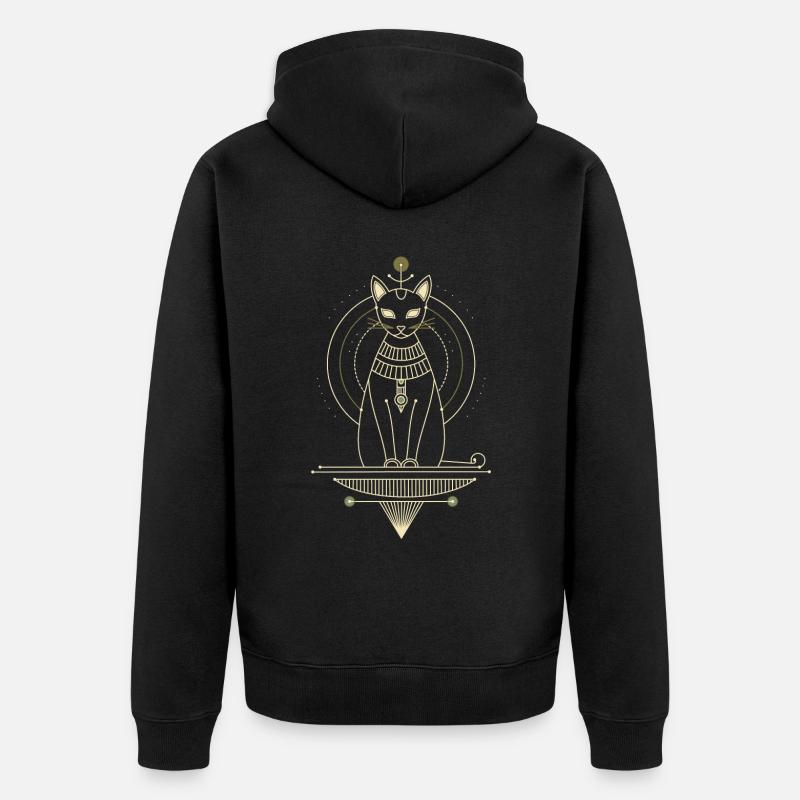 Chat égyptien Bastet - Veste à capuche bio Premium Unisexe - noir