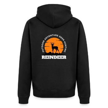 Hunting - Unisex Premium Bio Zip Hoodie - Schwarz - Hinten - Nico (187cm)