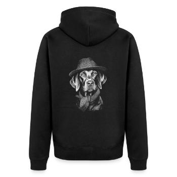 Vizsla Hat Dog Dog Vischel Hunting Dogs Hunting Dog - Unisex Premium Organic Zip Hoodie - black - Back - Nico (187cm)