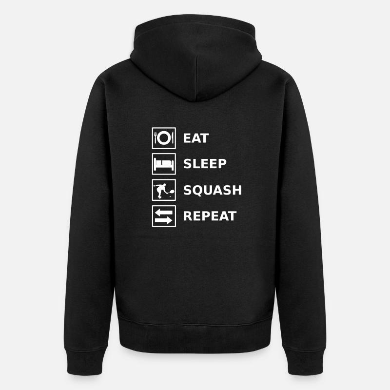 Mangez Sleep Squash Répéter - Veste à capuche bio Premium Unisexe - noir
