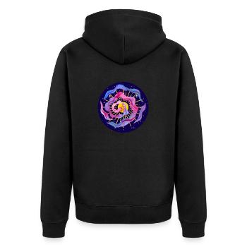 Buddha Sun 3 - Unisex Premium Organic Zip Hoodie - black - Back - Nico (187cm)