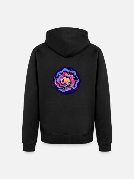 Buddha Sun 3 - Unisex Premium Organic Zip Hoodie - black