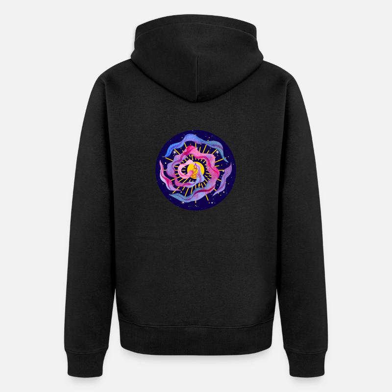 Bouddha Soleil 3 - Veste à capuche bio Premium Unisexe - noir