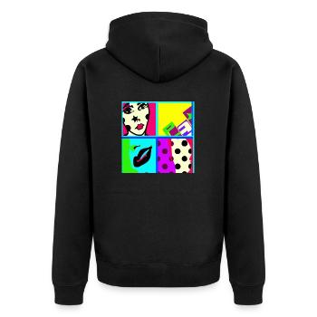 Pop art - Unisex Premium Bio Zip Hoodie - Schwarz - Hinten - Nico (187cm)