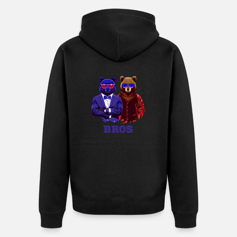 Ours Cool Bros Brothers - Veste à capuche bio Premium Unisexe - noir