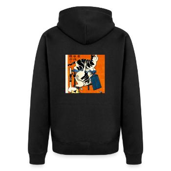 Chats dans le style artistique japonais 2 - Veste à capuche bio Premium Unisexe - noir - Dos - Nico (187cm)