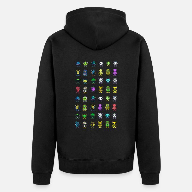 Motif de robot mignon - Veste à capuche bio Premium Unisexe - noir