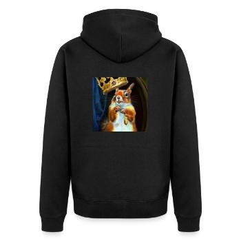 König Eichhörnchen - Unisex Premium Bio Zip Hoodie - Schwarz - Hinten - Nico (187cm)