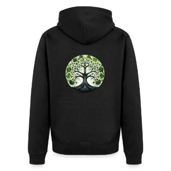 Tree of Life Spiritual Tree of Life Yggdrasil - Unisex Premium Organic Zip Hoodie - black - Back - Nico (187cm)