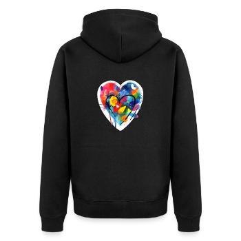 Cœur d’amour - Veste à capuche bio Premium Unisexe - noir - Dos - Nico (187cm)