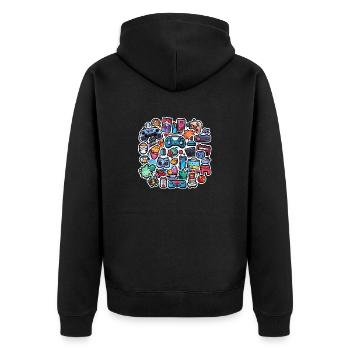 Illustrations de jeu - Veste à capuche bio Premium Unisexe - noir - Dos - Nico (187cm)