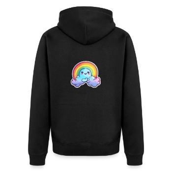 Joyeux arc-en-ciel - Veste à capuche bio Premium Unisexe - noir - Dos - Nico (187cm)