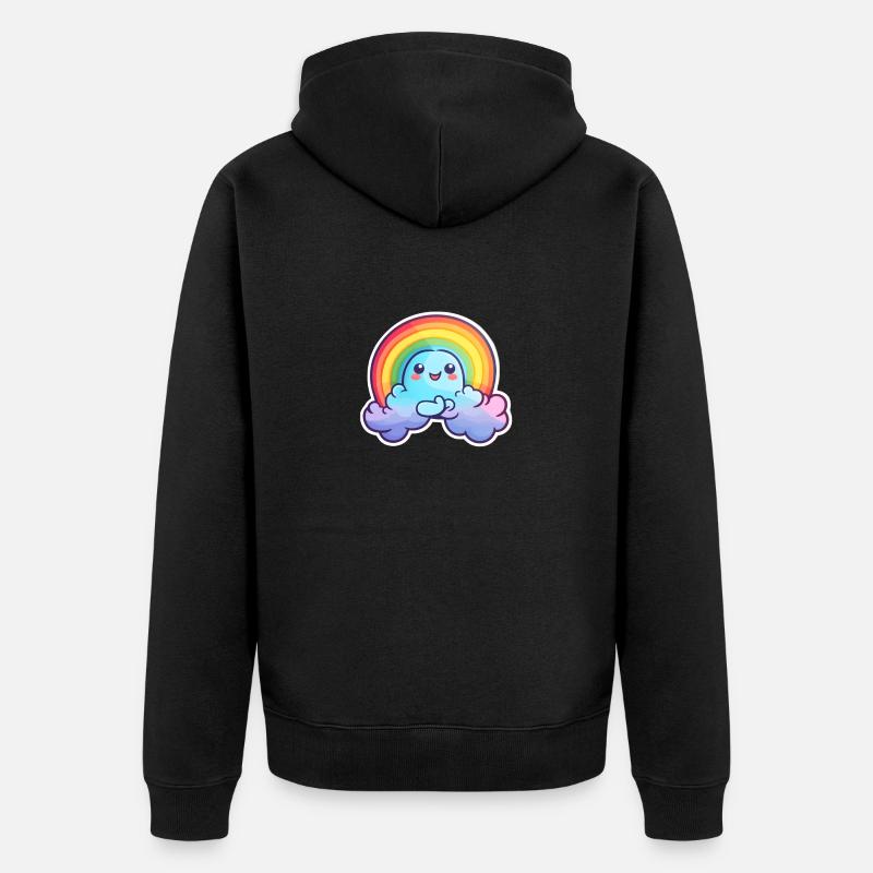 Joyeux arc-en-ciel - Veste à capuche bio Premium Unisexe - noir