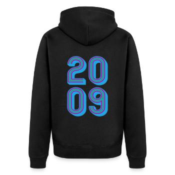 2009 Année de naissance | Couleurs changeantes - Veste à capuche bio Premium Unisexe - noir - Dos - Nico (187cm)