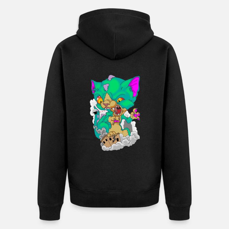 Katze Chaton Monstre Chat - Veste à capuche bio Premium Unisexe - noir