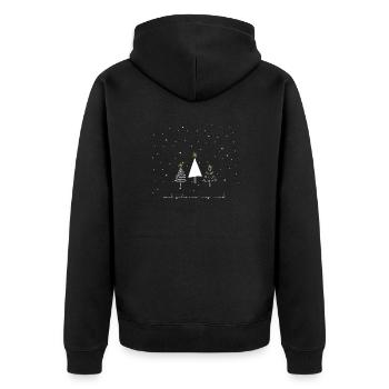 Mal schauen was wird - Christmas Edition - Unisex Premium Bio Zip Hoodie - Schwarz - Hinten - Nico (187cm)