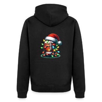 Fußball Weihnachten - Unisex Premium Bio Zip Hoodie - Schwarz - Hinten - Nico (187cm)