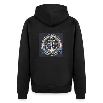 Au-delà de l’horizon Ancre maritime motif intemporel - Veste à capuche bio Premium Unisexe - noir - Dos - Nico (187cm)