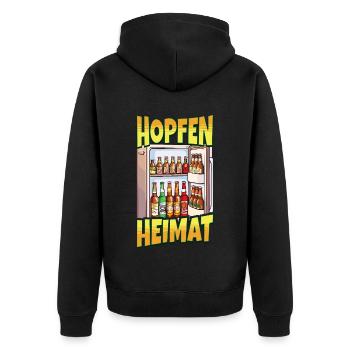 Beer Fridge Beer Bottles Men Drinking Funny - Unisex Premium Organic Zip Hoodie - black - Back - Nico (187cm)