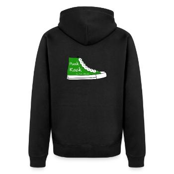 Punk Rock Shoes - Unisex Premium Organic Zip Hoodie - black - Back - Nico (187cm)