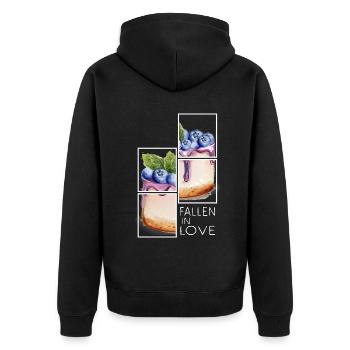 cheesecake blueberry cake cheesecake - Unisex Premium Organic Zip Hoodie - black - Back - Nico (187cm)