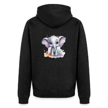 Mignon bébé éléphant cadeau enfants mode enfants - Veste à capuche bio Premium Unisexe - noir - Dos - Nico (187cm)