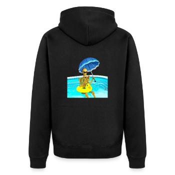 Grim Reaper on vacation - Unisex Premium Organic Zip Hoodie - black - Back - Nico (187cm)