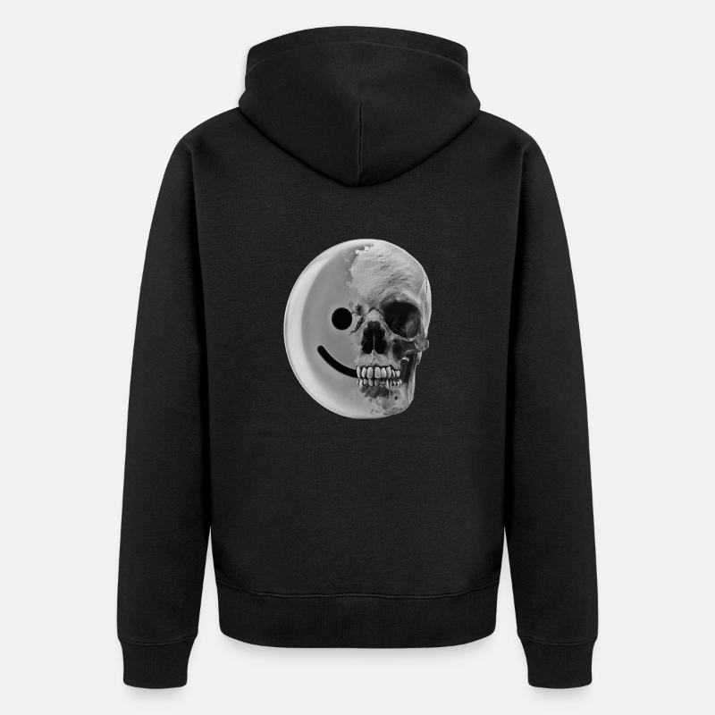 charbon smiley - Veste à capuche bio Premium Unisexe - noir