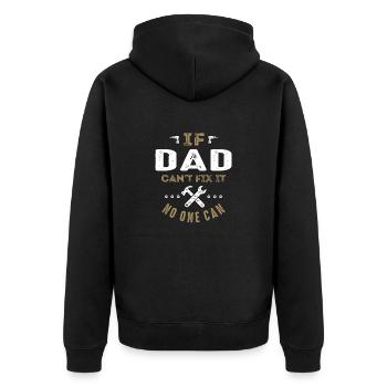 Dad Can Fix It - Unisex Premium Organic Zip Hoodie - black - Back - Nico (187cm)