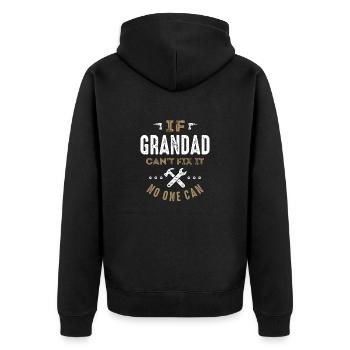 Grandad Can Fix It - Unisex Premium Organic Zip Hoodie - black - Back - Nico (187cm)